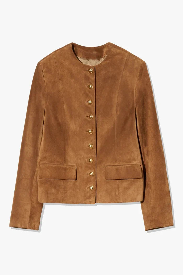 Elegant Button-Down Brown Jacket