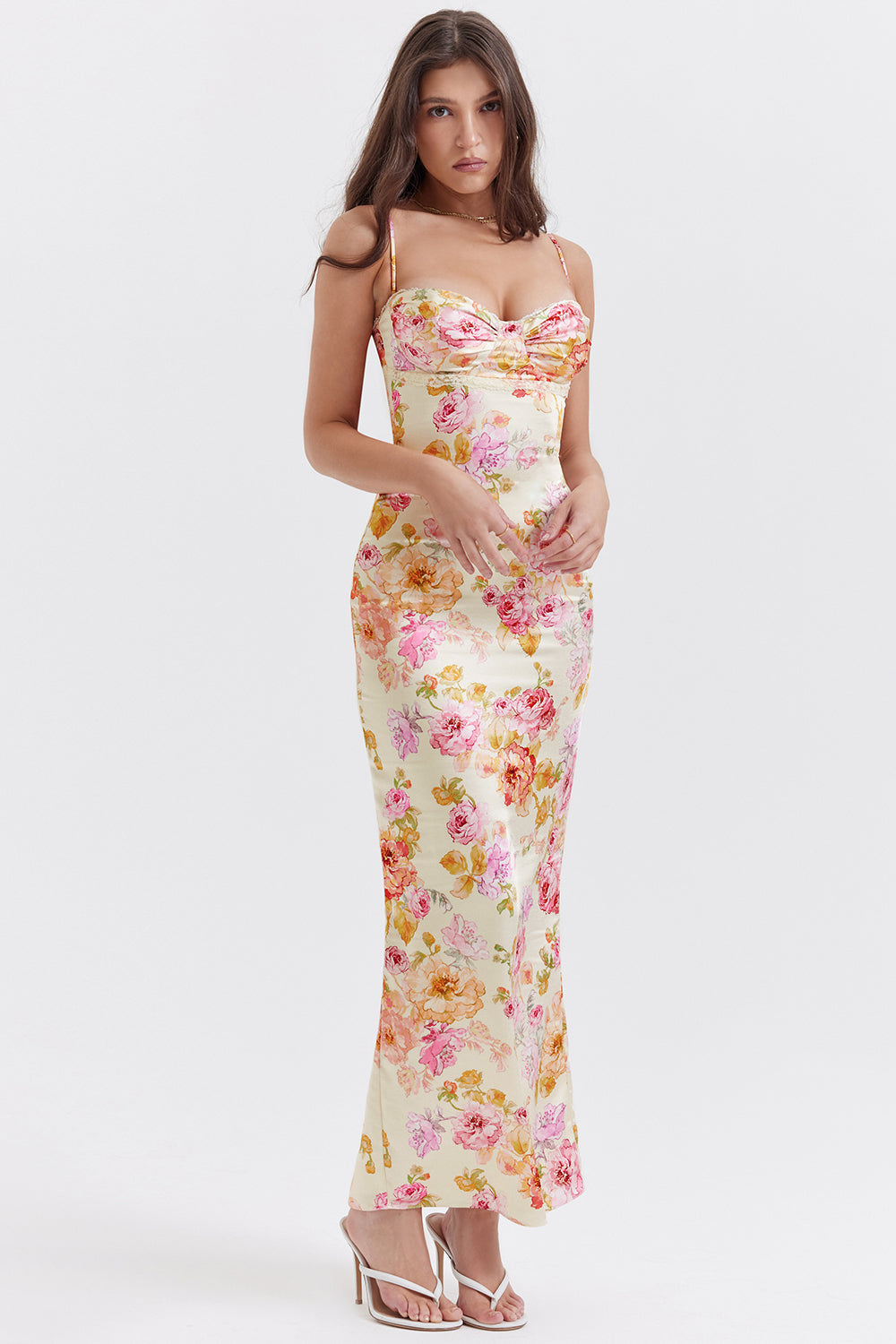 Ivory maxi dress with flowers