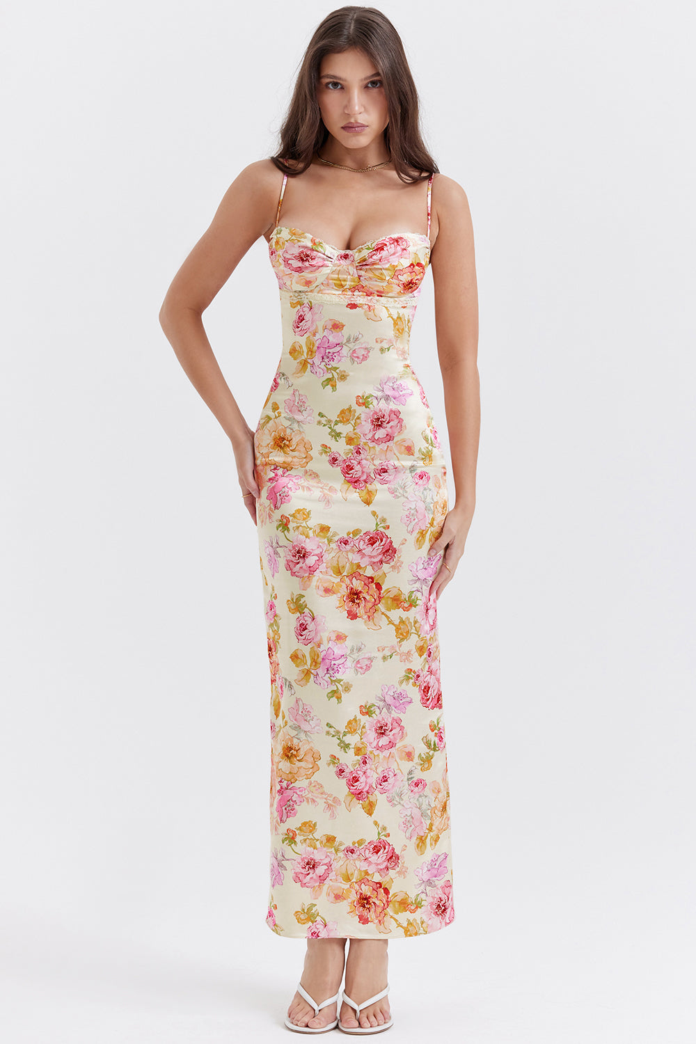 Ivory maxi dress with flowers