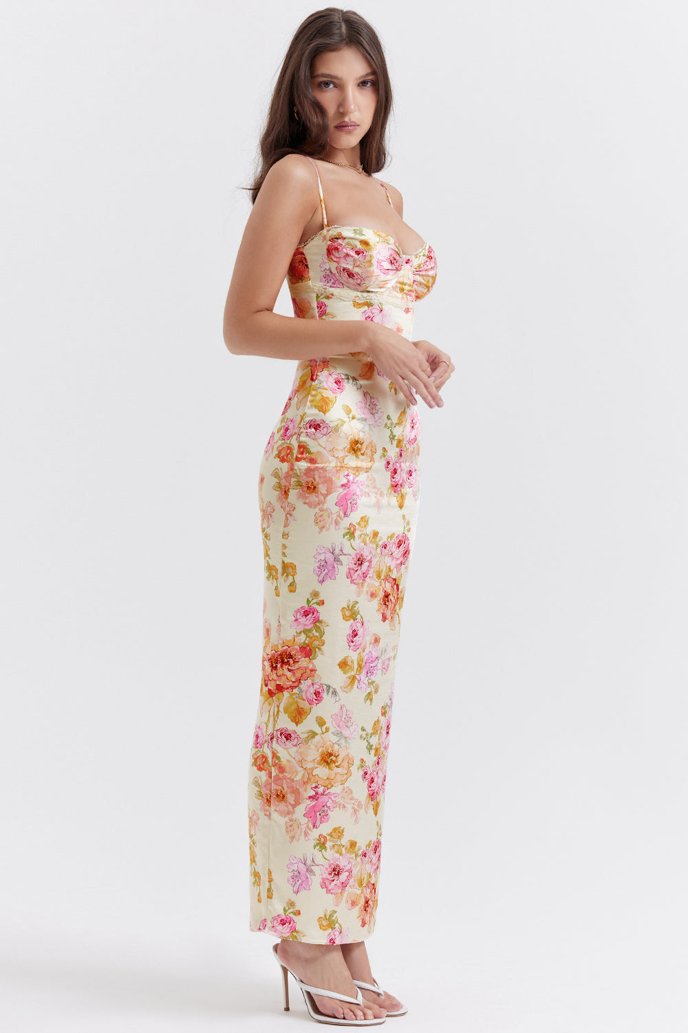 Ivory maxi dress with flowers