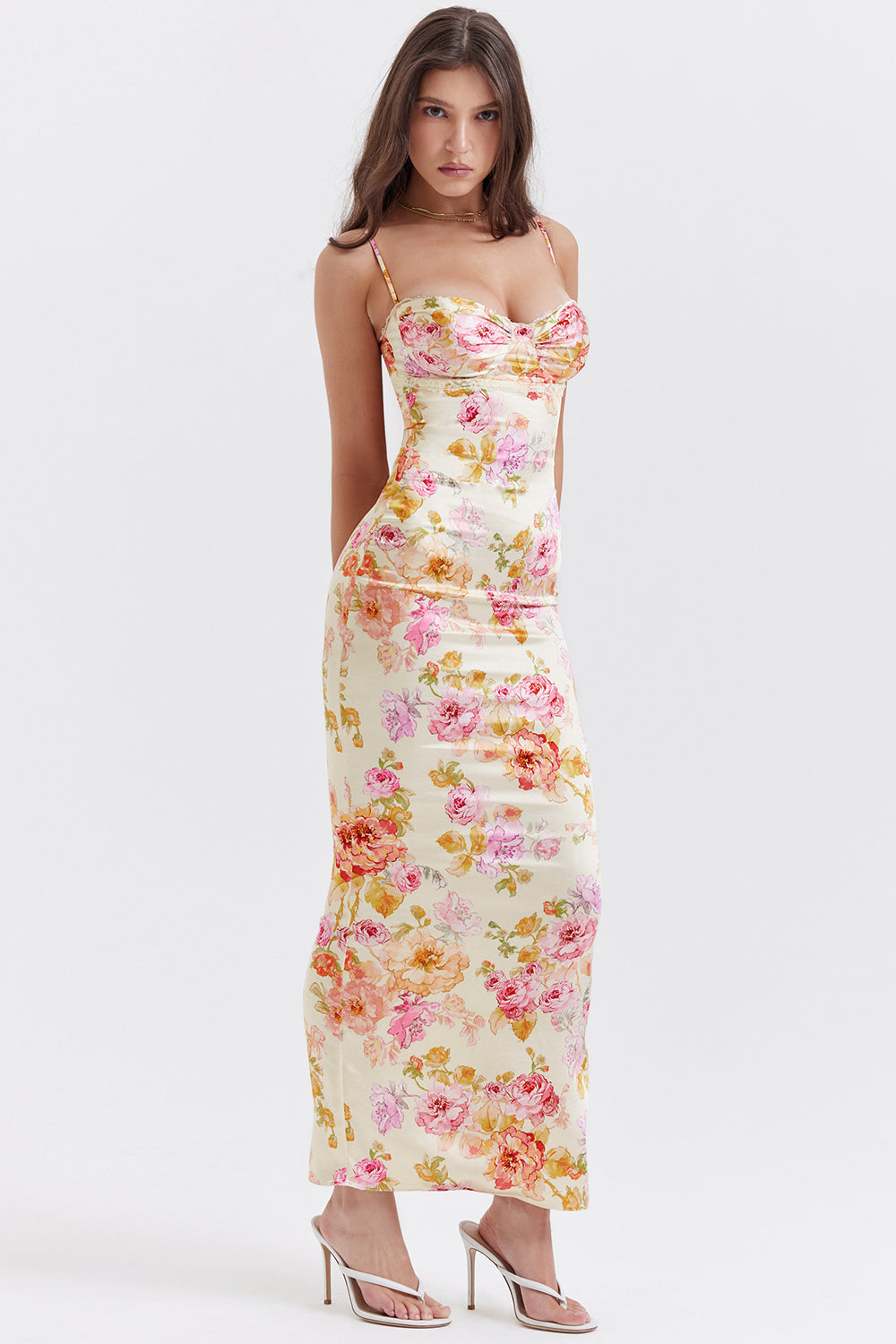 Ivory maxi dress with flowers