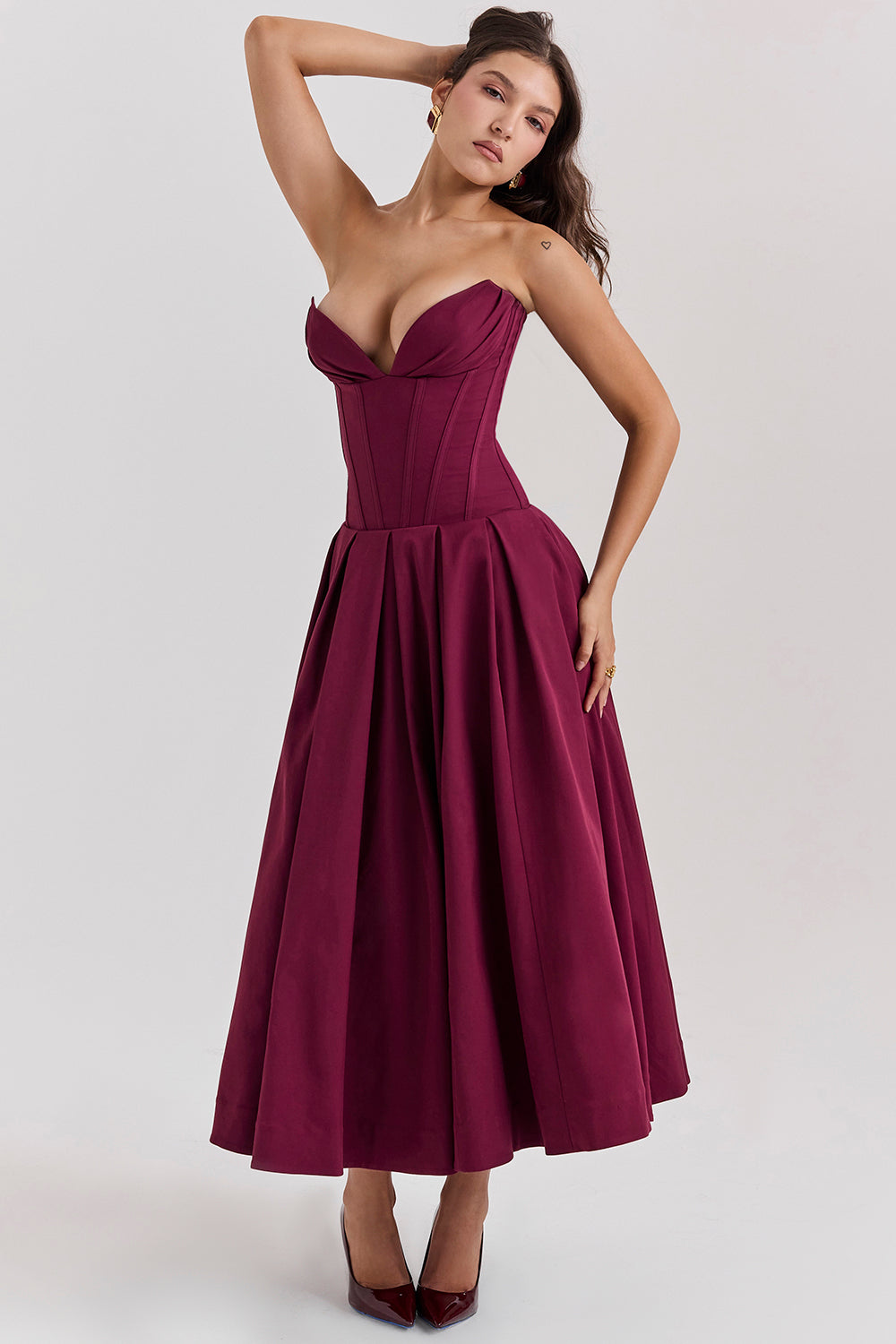 Ballerina strapless midi dress