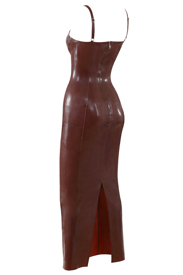 Chocolate Latex Midi dress