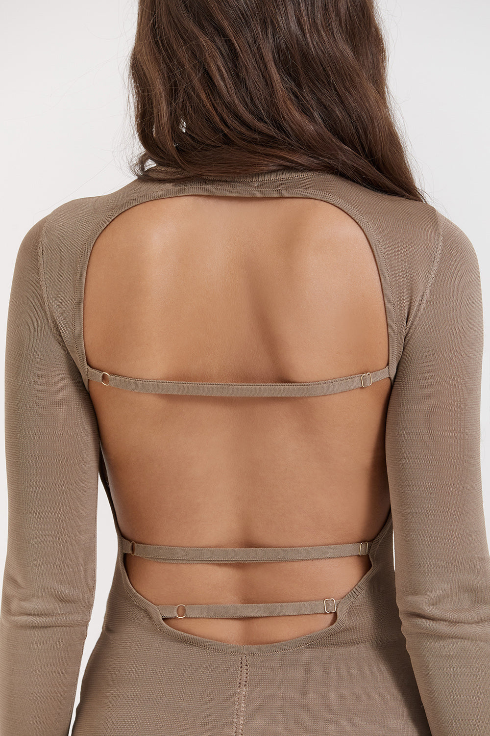 Brown knitted midi dress