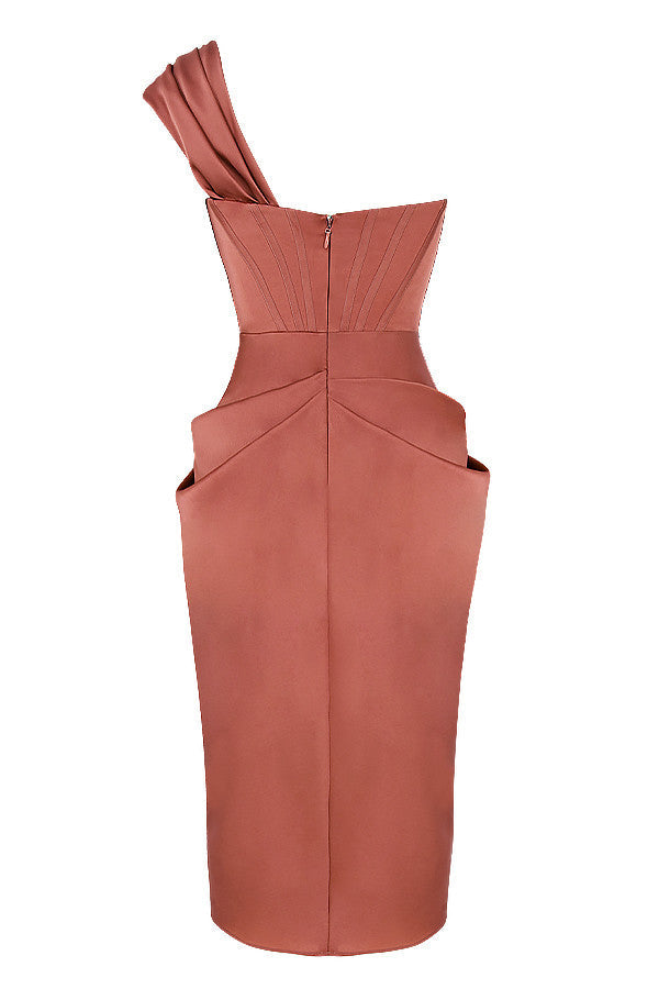 Satin corset midi dress