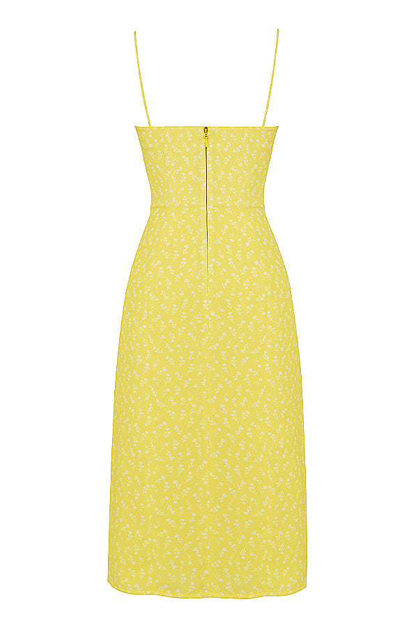Floral bustier midi dress