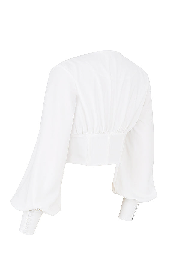 White corset with laces