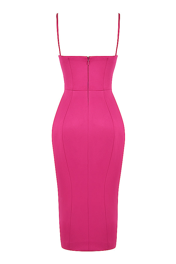 Midi dress with satin corset