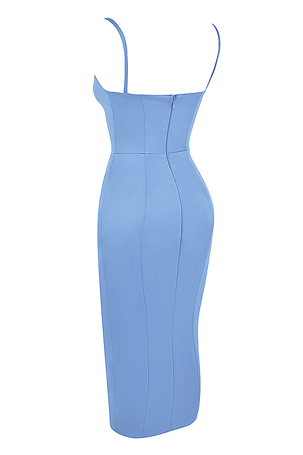 Midi dress with satin corset