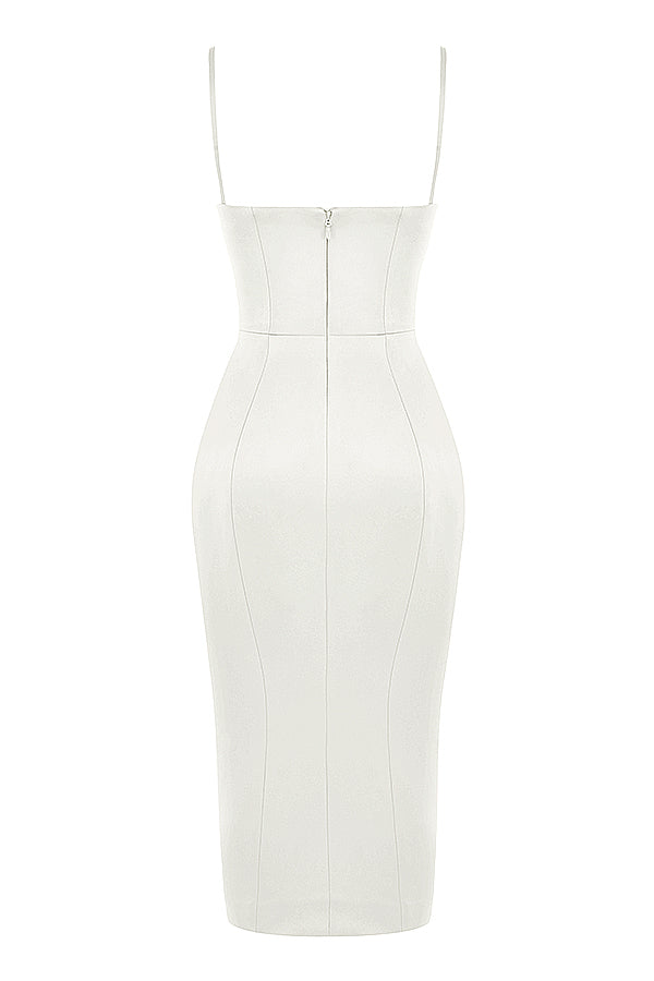 Midi dress with satin corset