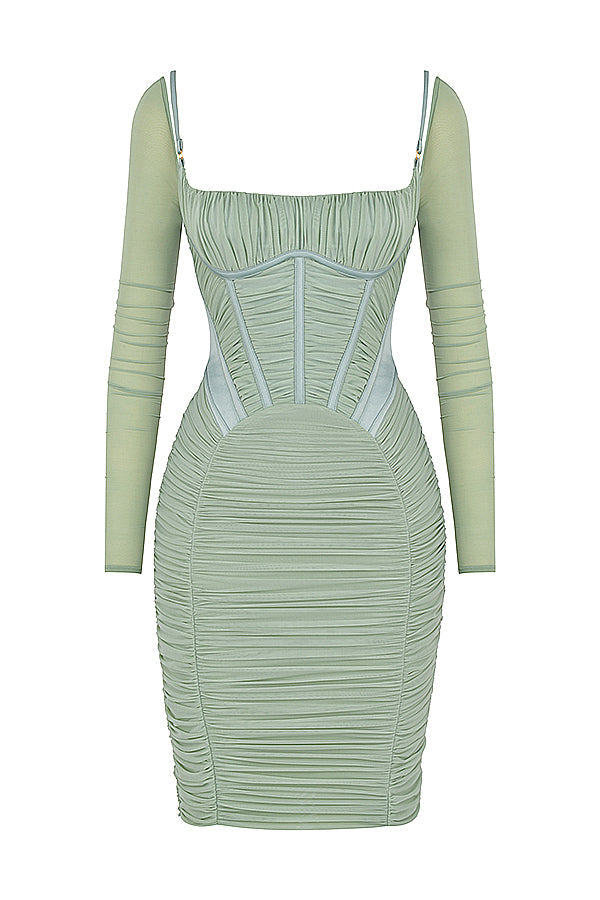 Pleated corset dress