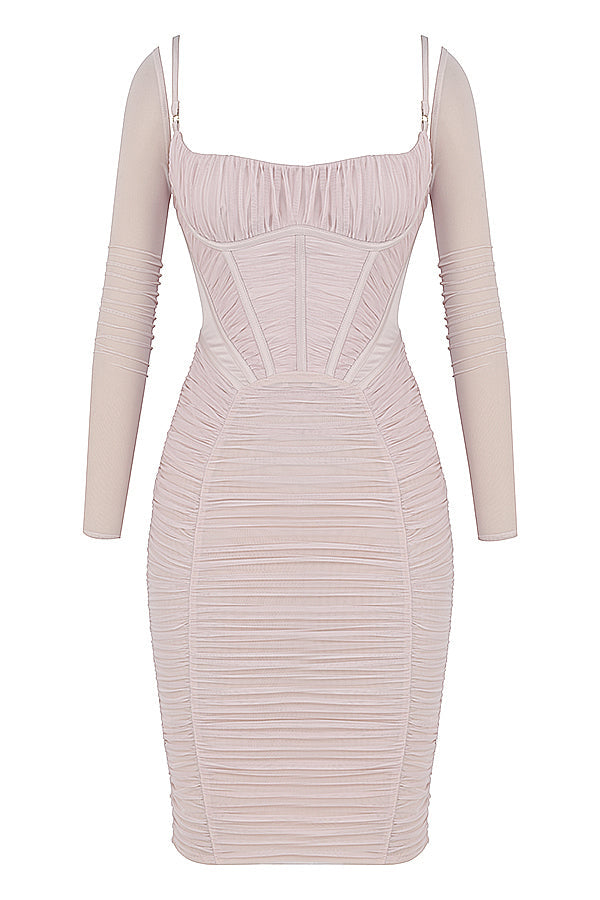 Pleated corset dress