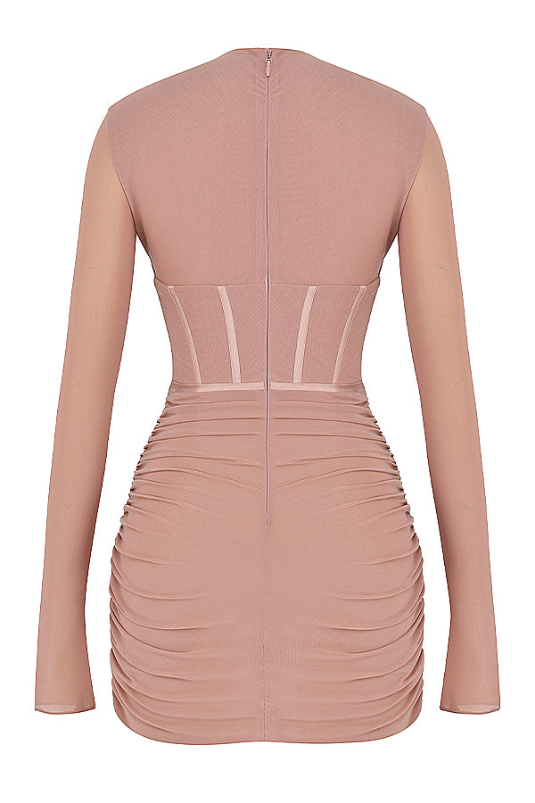 Blush corset mini dress