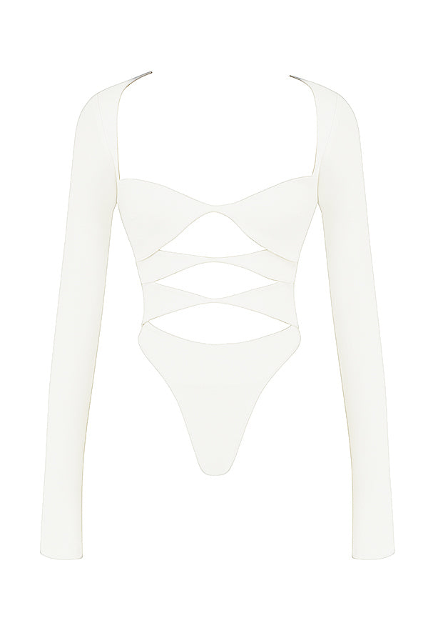 White cut-out bodysuit