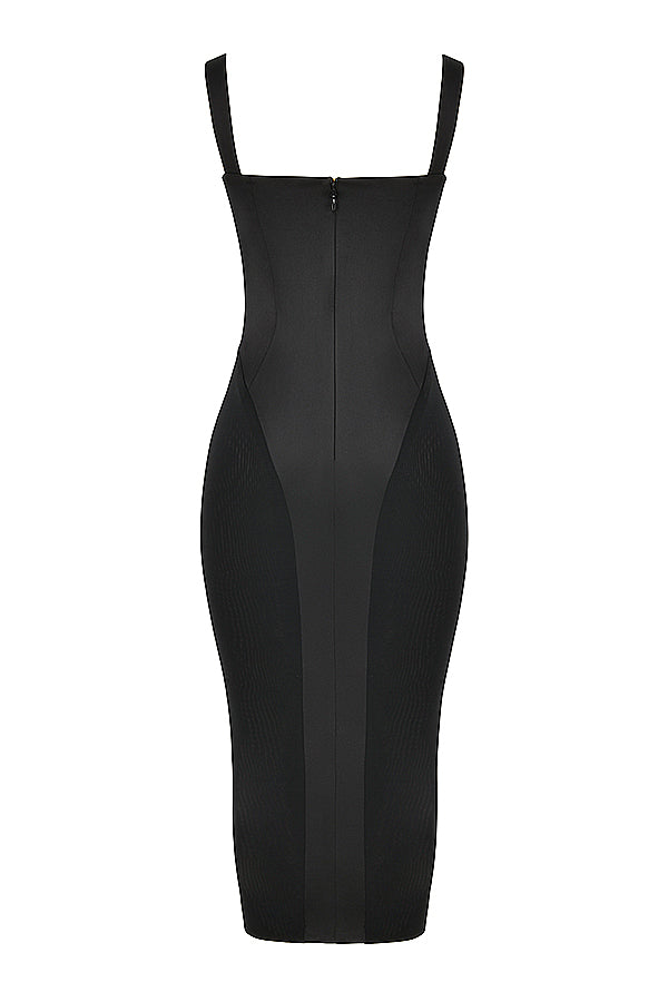 Black corset midi dress