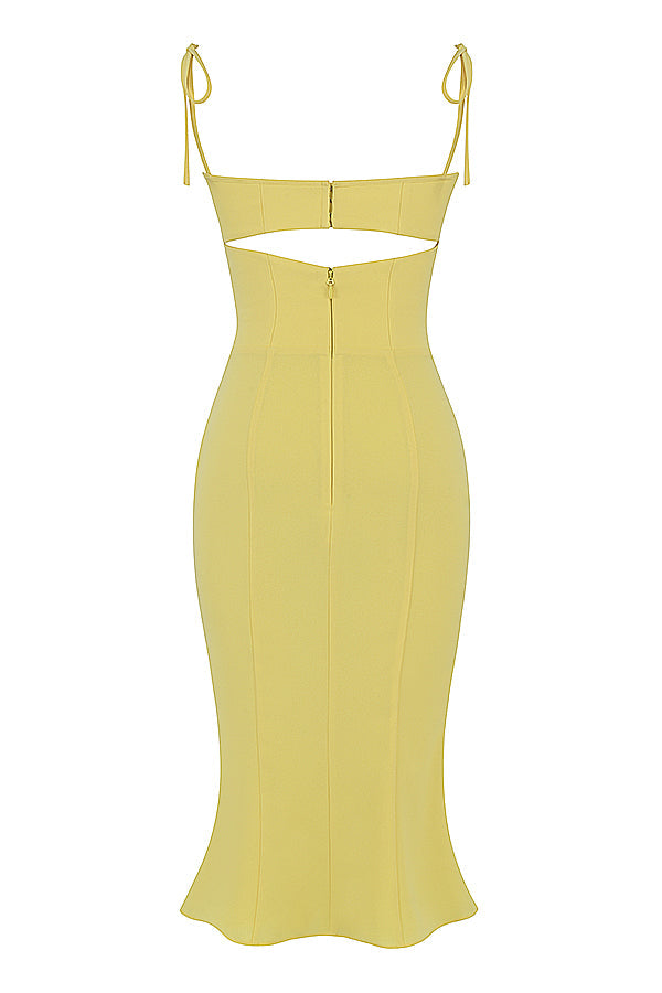 Midi dress with cut-out buttercups