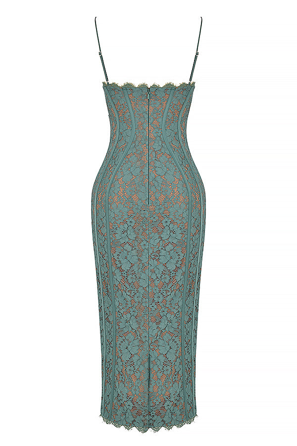 Forest lace midi dress