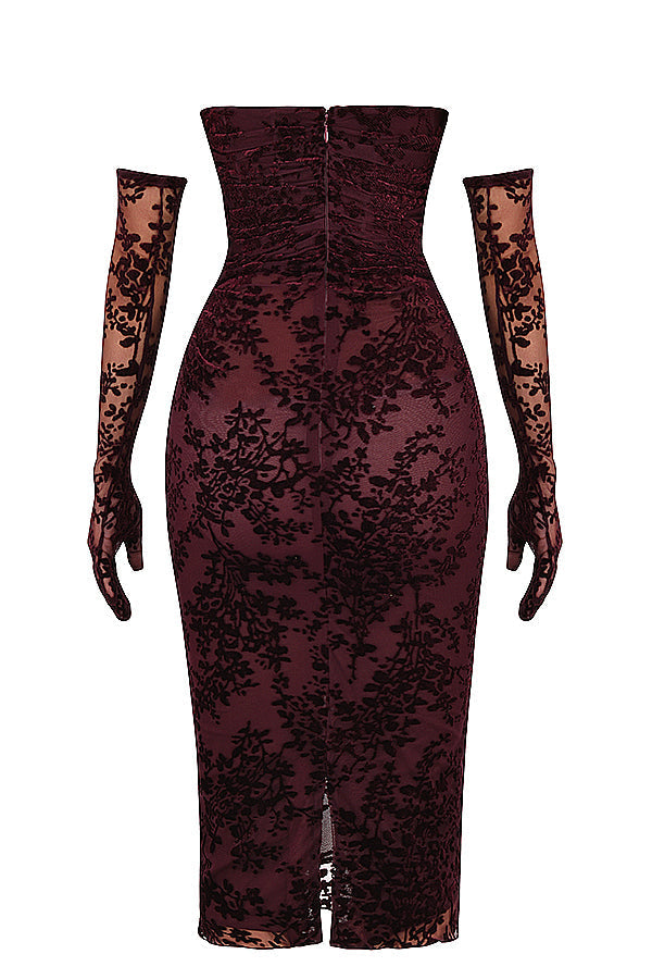 Black cherry Devore corset dress