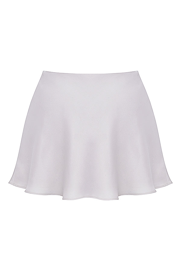 Black off white underwire top with mini skirt