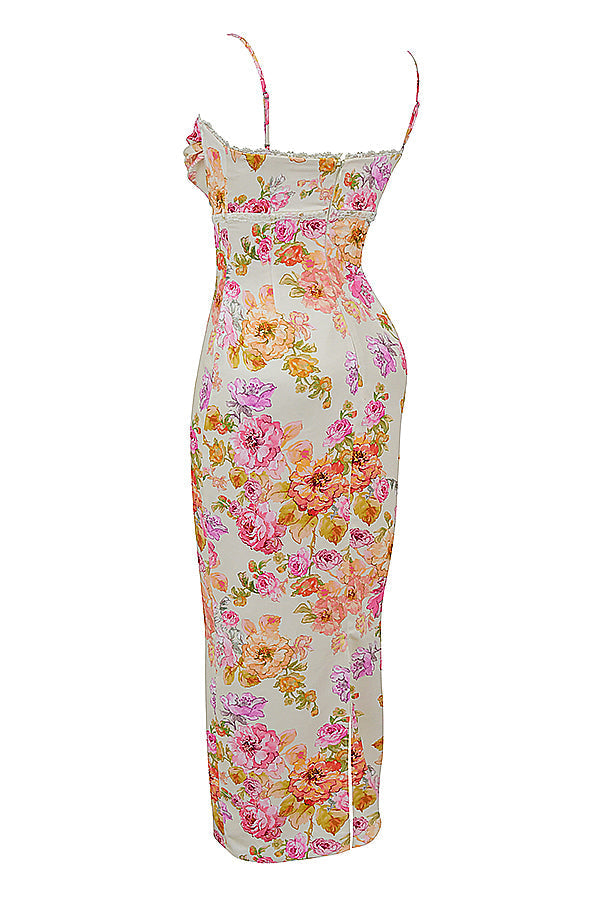 Ivory maxi dress with flowers