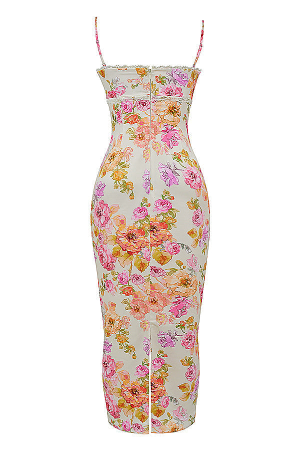 Ivory maxi dress with flowers