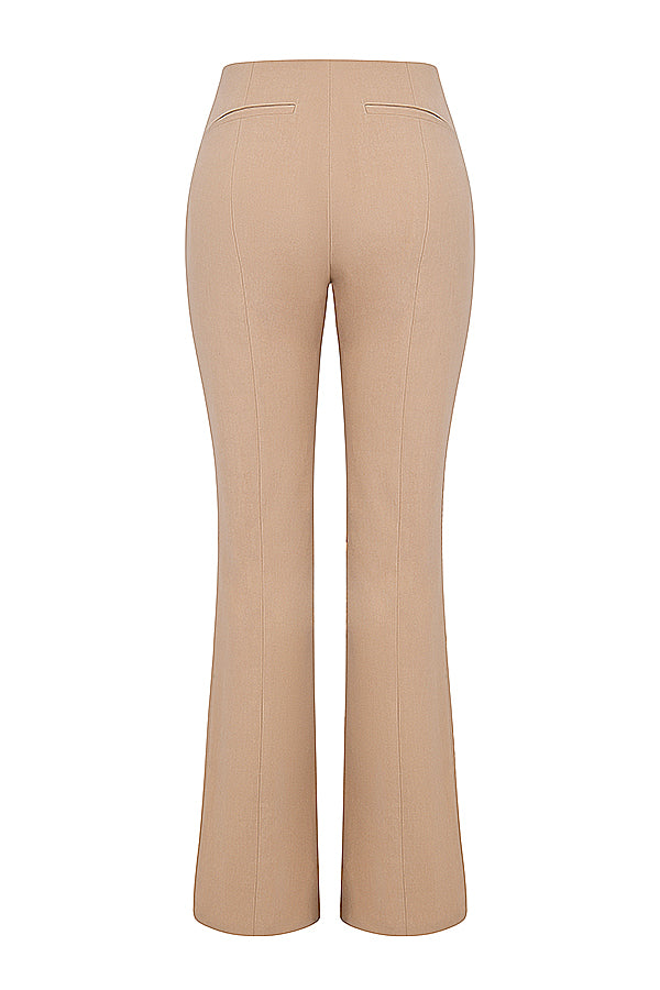 Ecru bodysuit with pleats and trousers