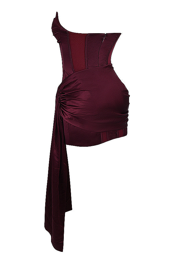 Mulberry strapless corset dress