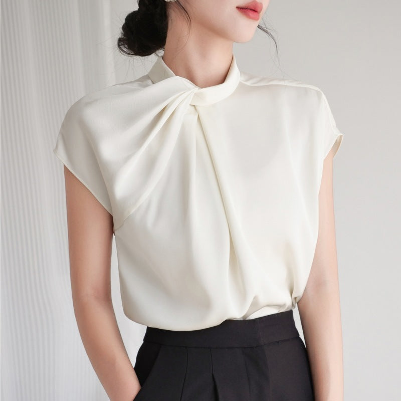 Loose Chiffon Blouse In White