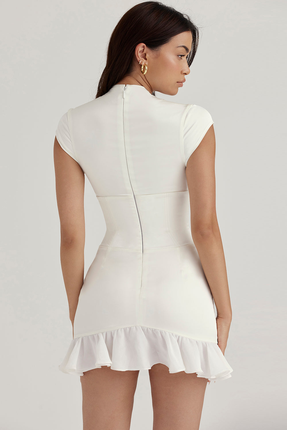 Corset dress with ruffles