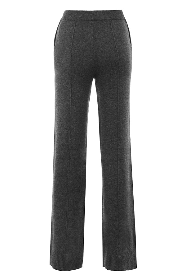Anthracite-colored cashmere blend cardigan with belt, bralette and pants
