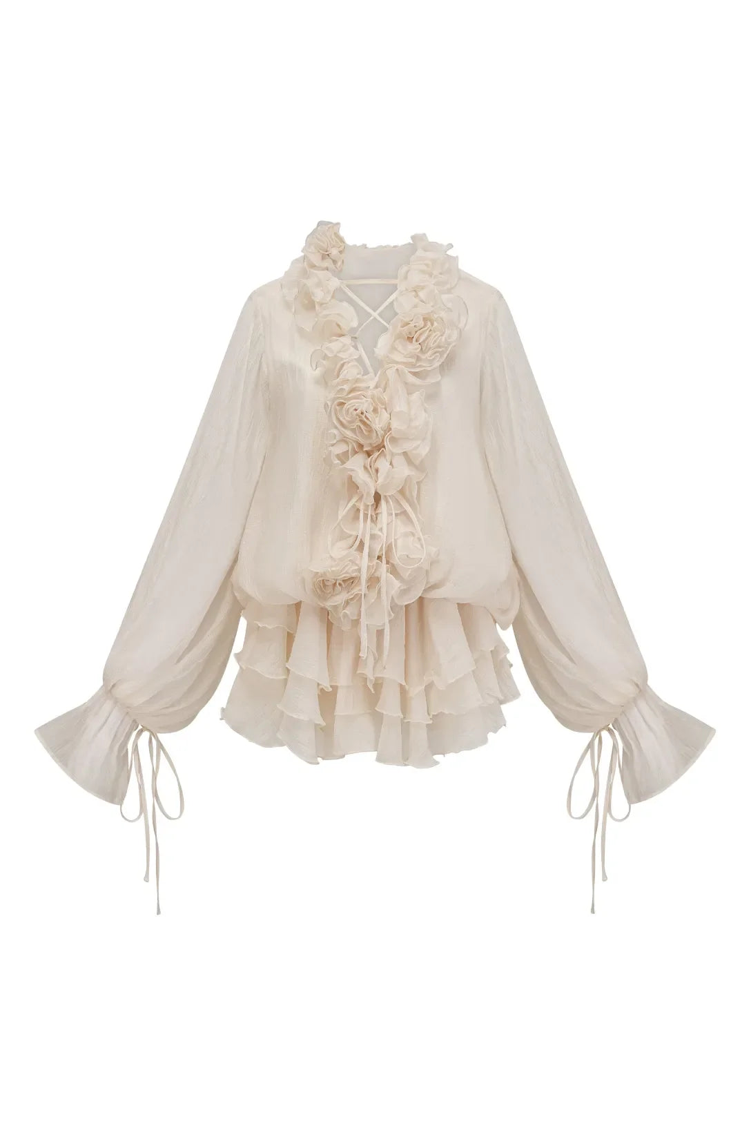 Olive Puff Sleeve Tiered Mini Dress