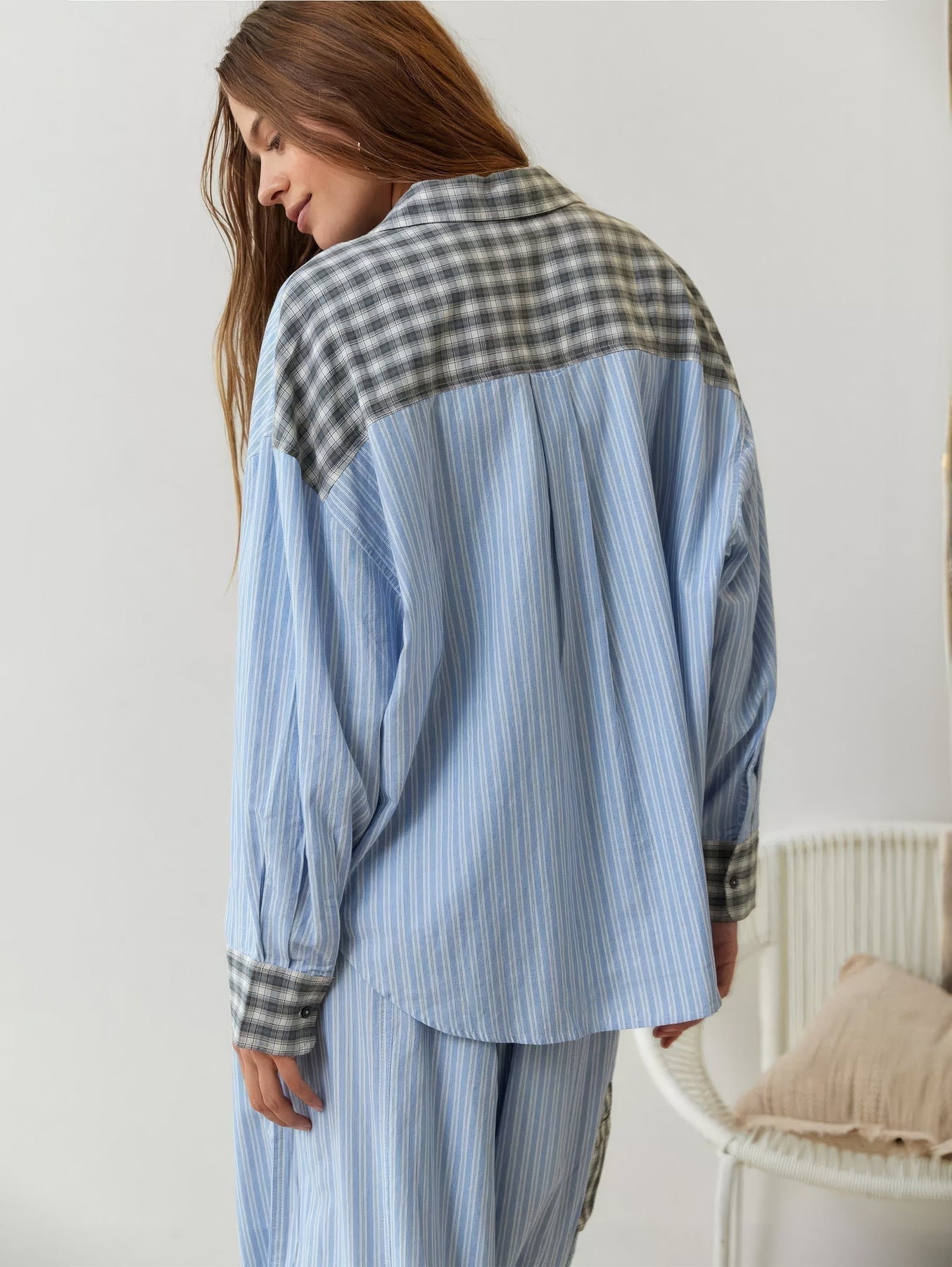 Plaid Pijama Set With Buttoned Shirt
