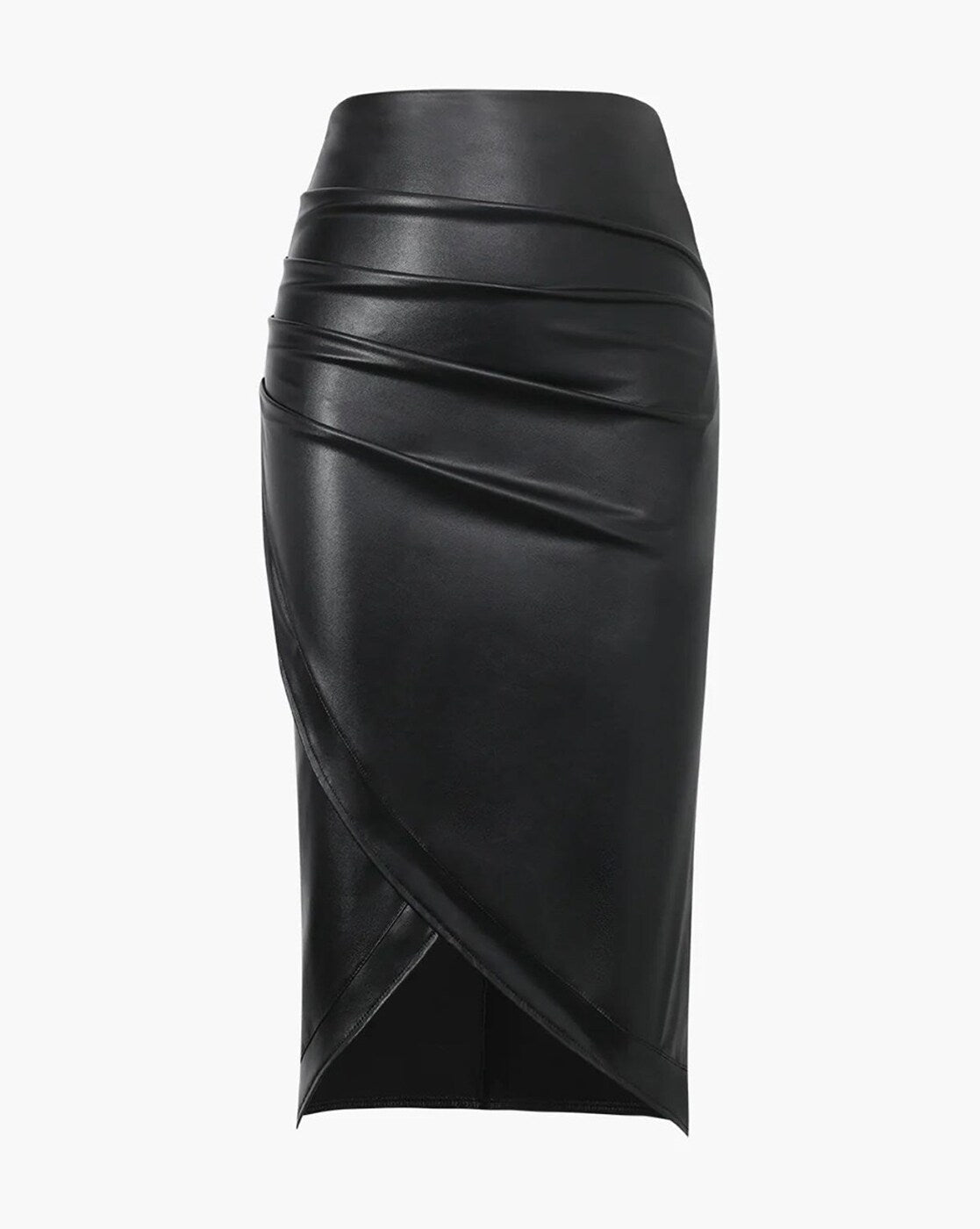 Split Leather Black Skirt