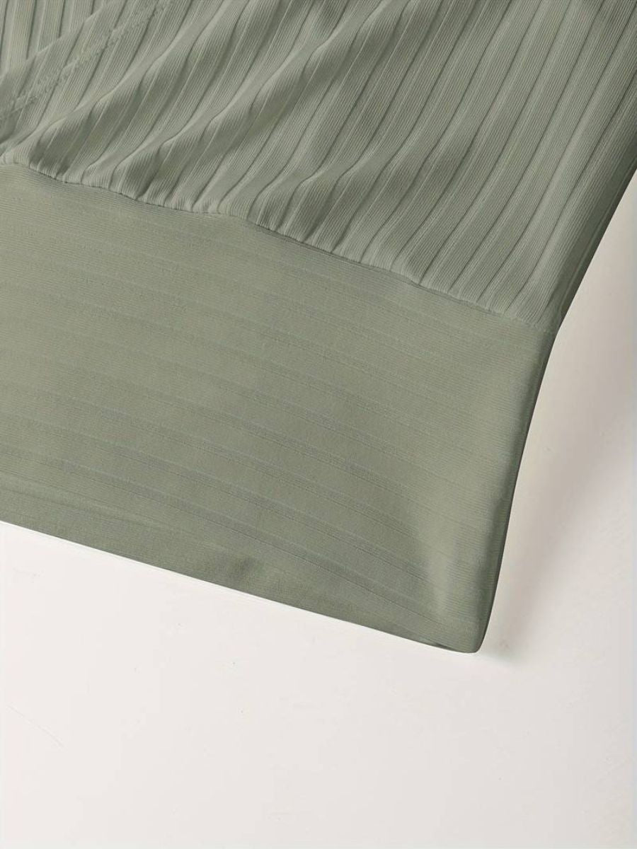 ribbed sleeves with a deep V-neck