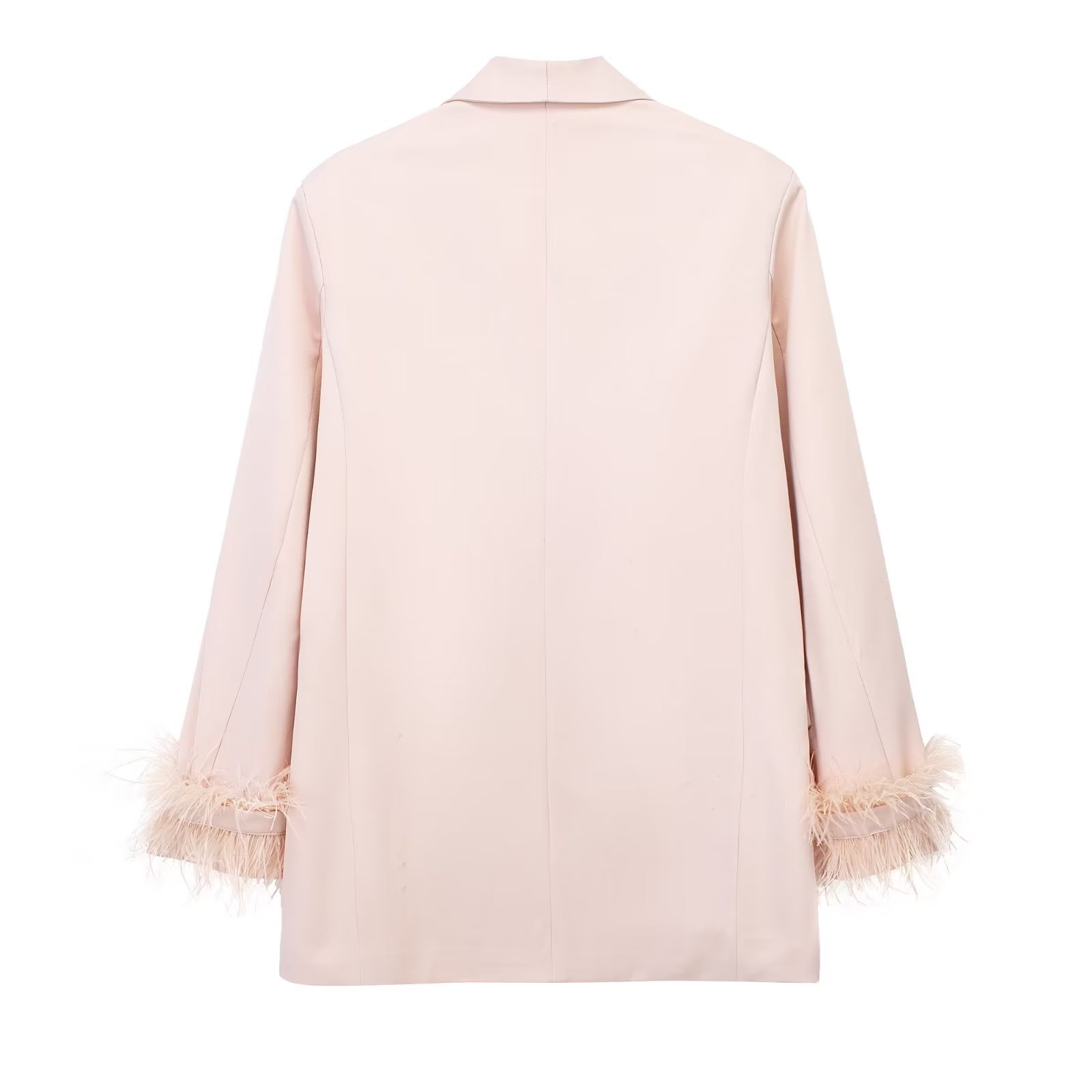 Straight blazer with feathers and trousers