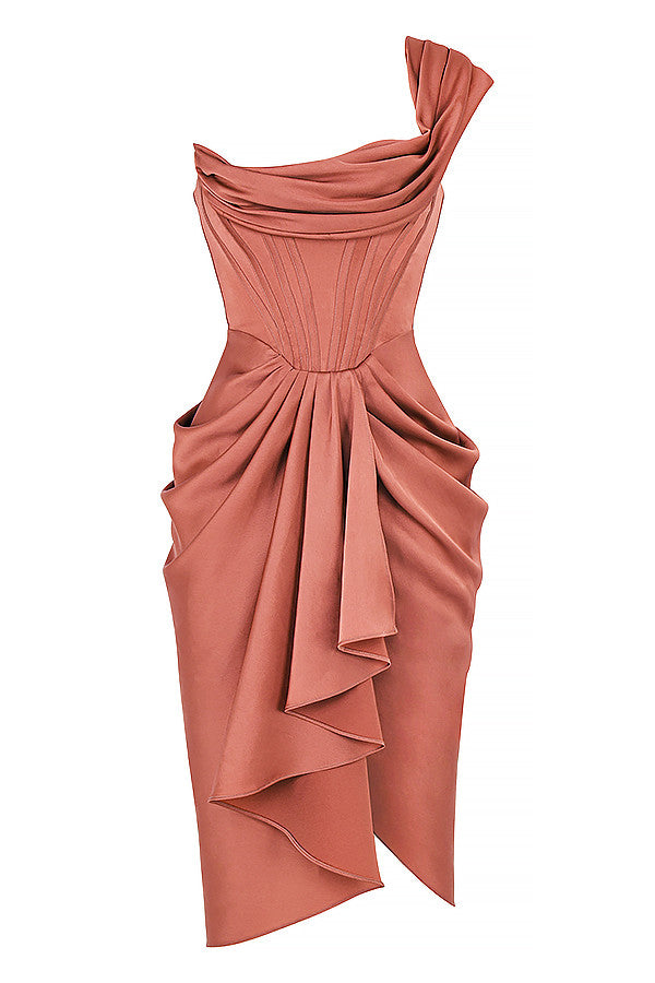 Satin corset midi dress