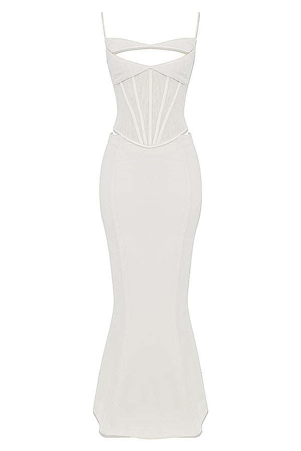 Ivory corset maxi dress