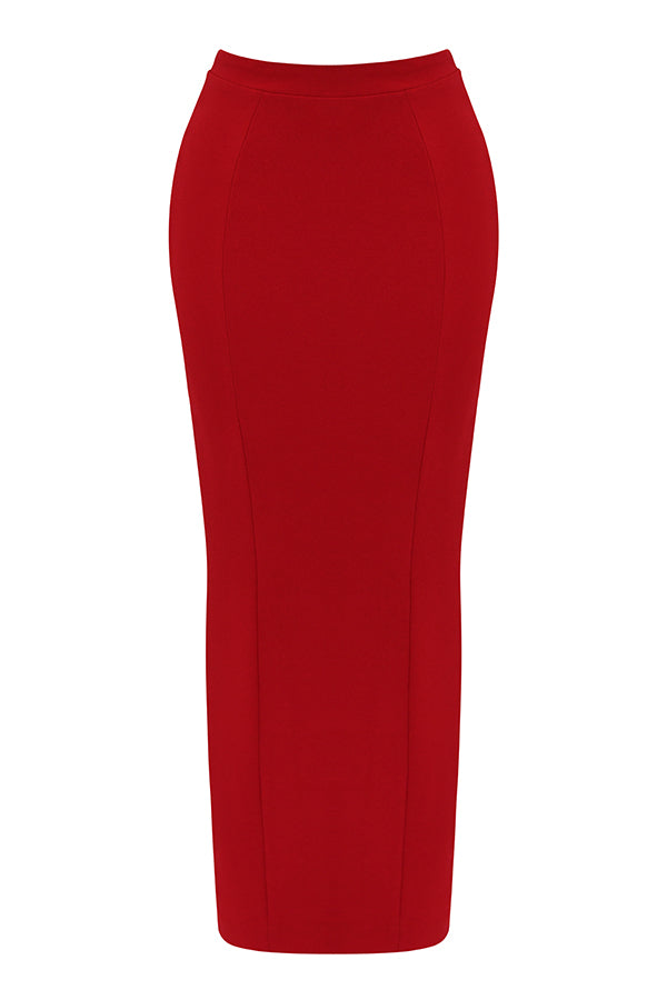 Deep cut corset with maxi skirt