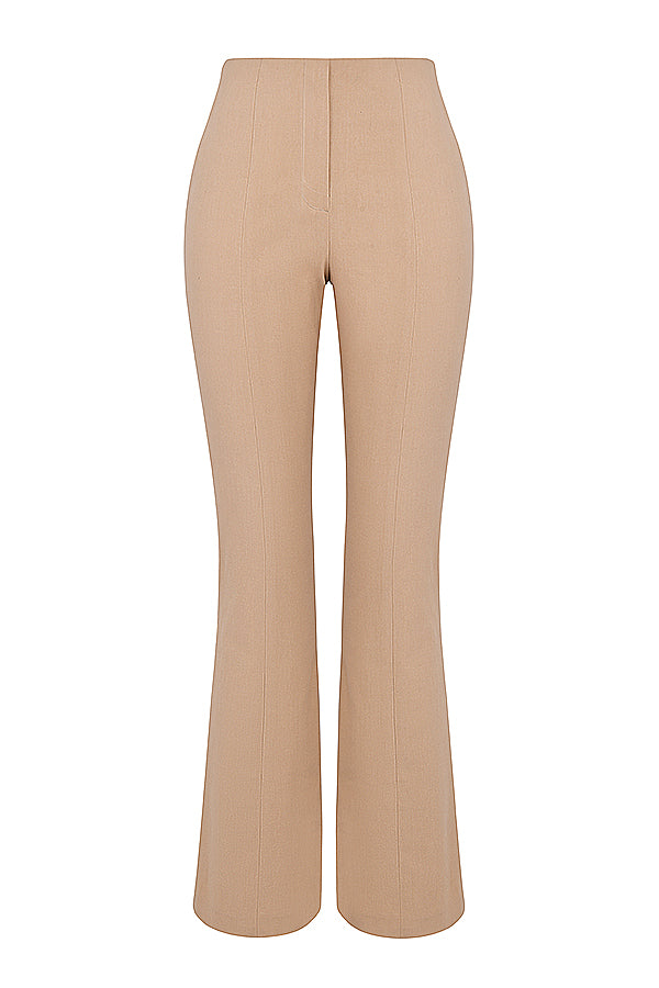 Ecru bodysuit with pleats and trousers