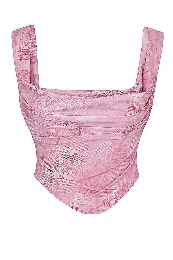 Pink printed corset