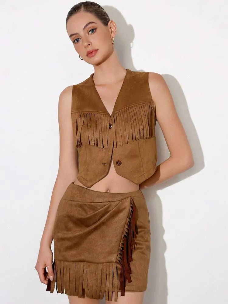 Western Cowgirl Style Top and Skirt