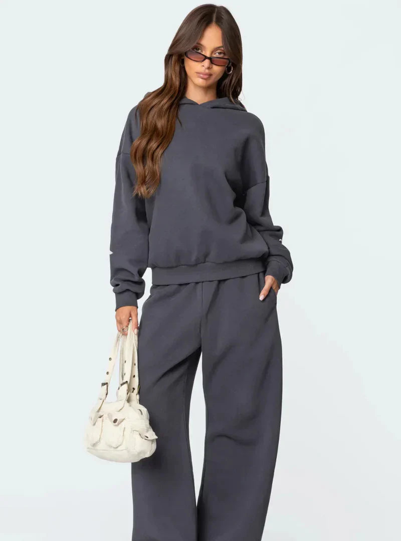Cozy Tracksuit With Imprinted Bows