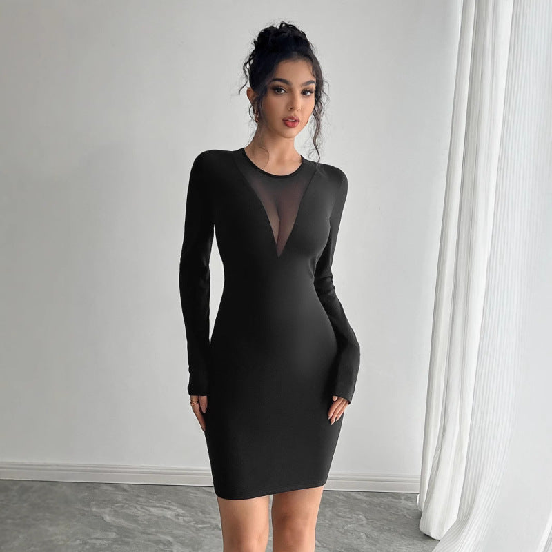 Slim Midi Dress In Black