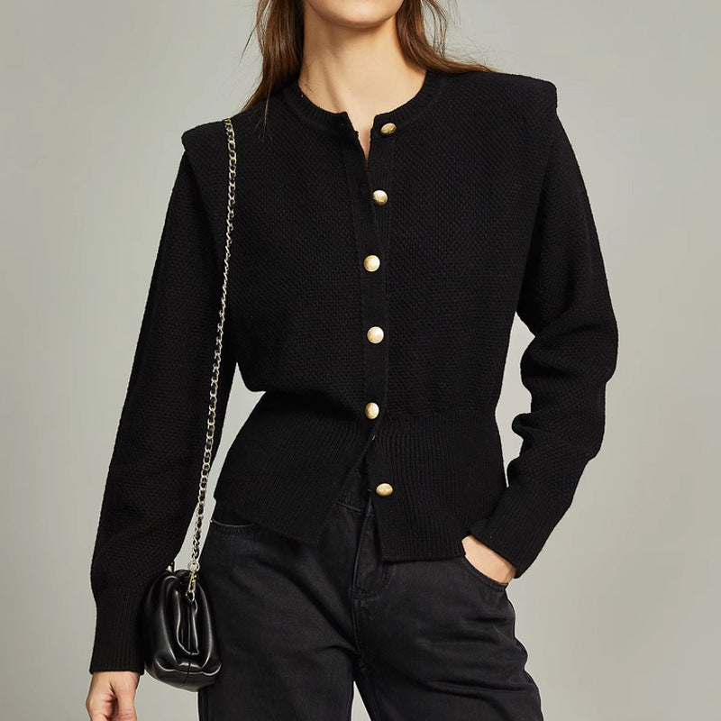 Buttoned Up Cardigan In Black