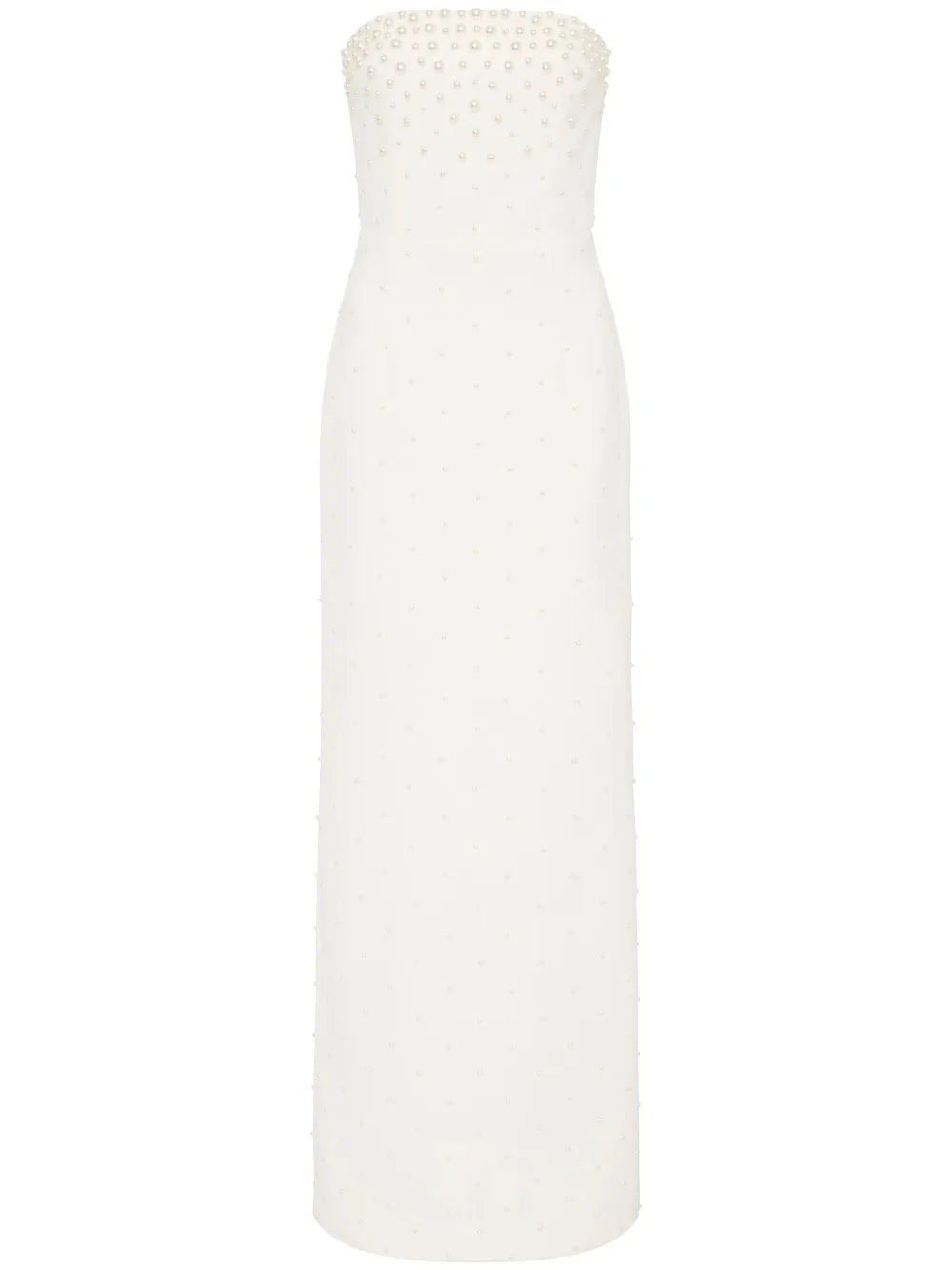 Tube-top White Pearl Maxi Dress