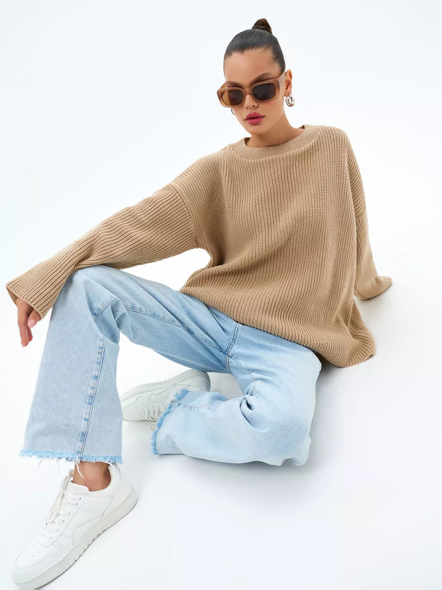 Loose Knitted Striped Sweater