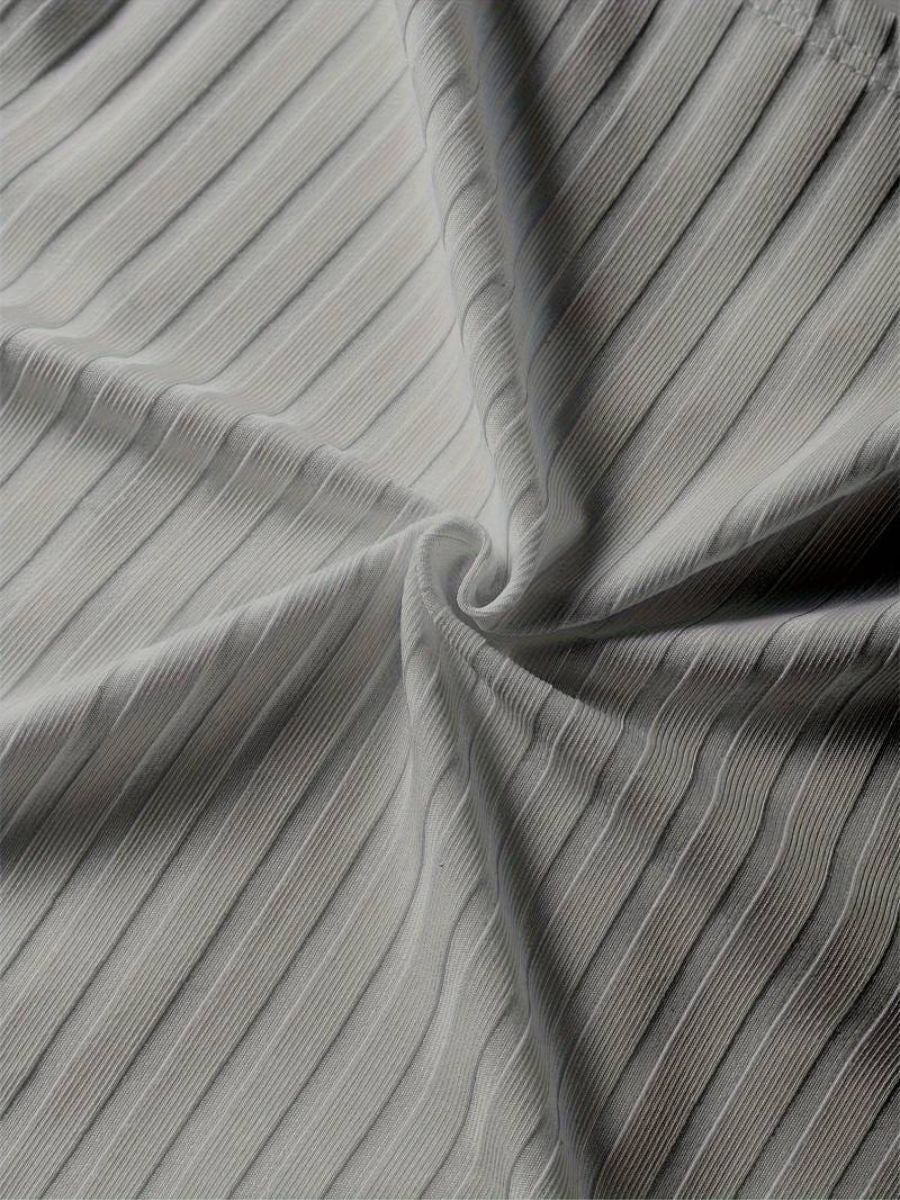 ribbed sleeves with a deep V-neck