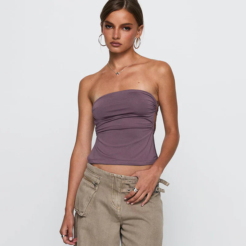 Slim Tube Top In Purple