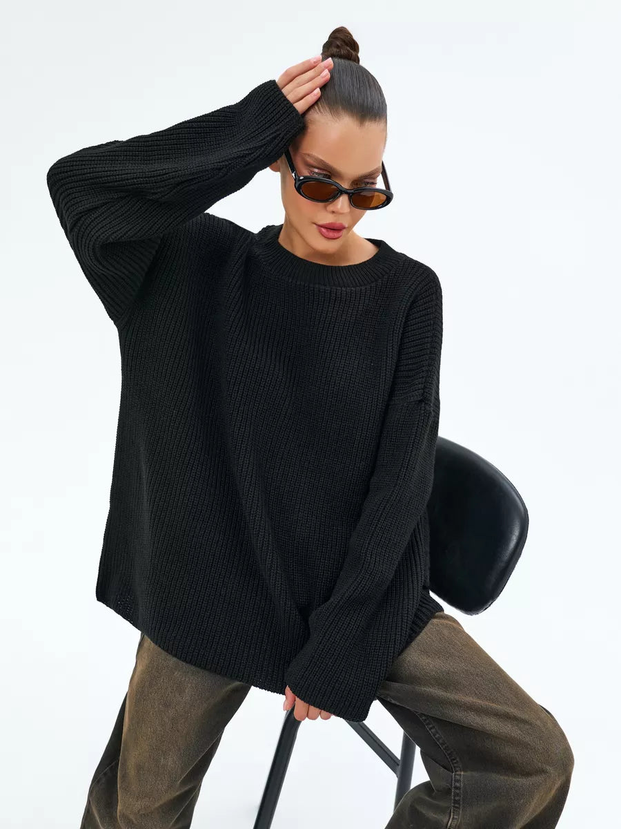 Loose Knitted Striped Sweater