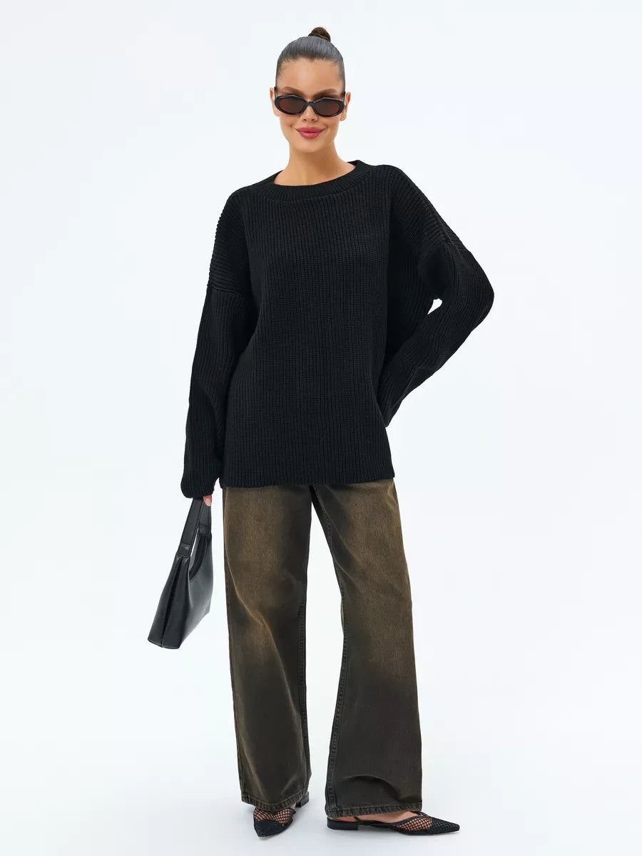 Loose Knitted Striped Sweater